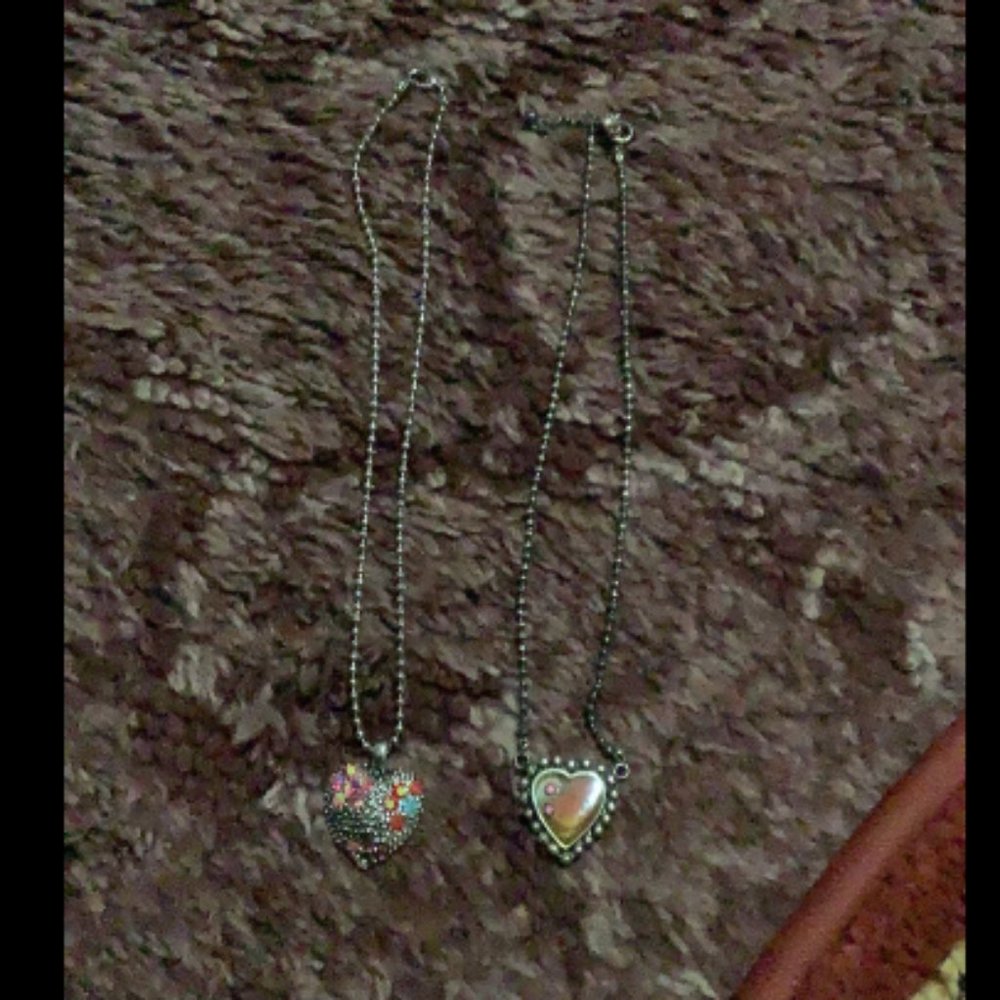 Silvertone Metal Heart Necklaces